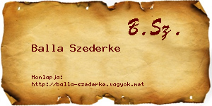 Balla Szederke névjegykártya